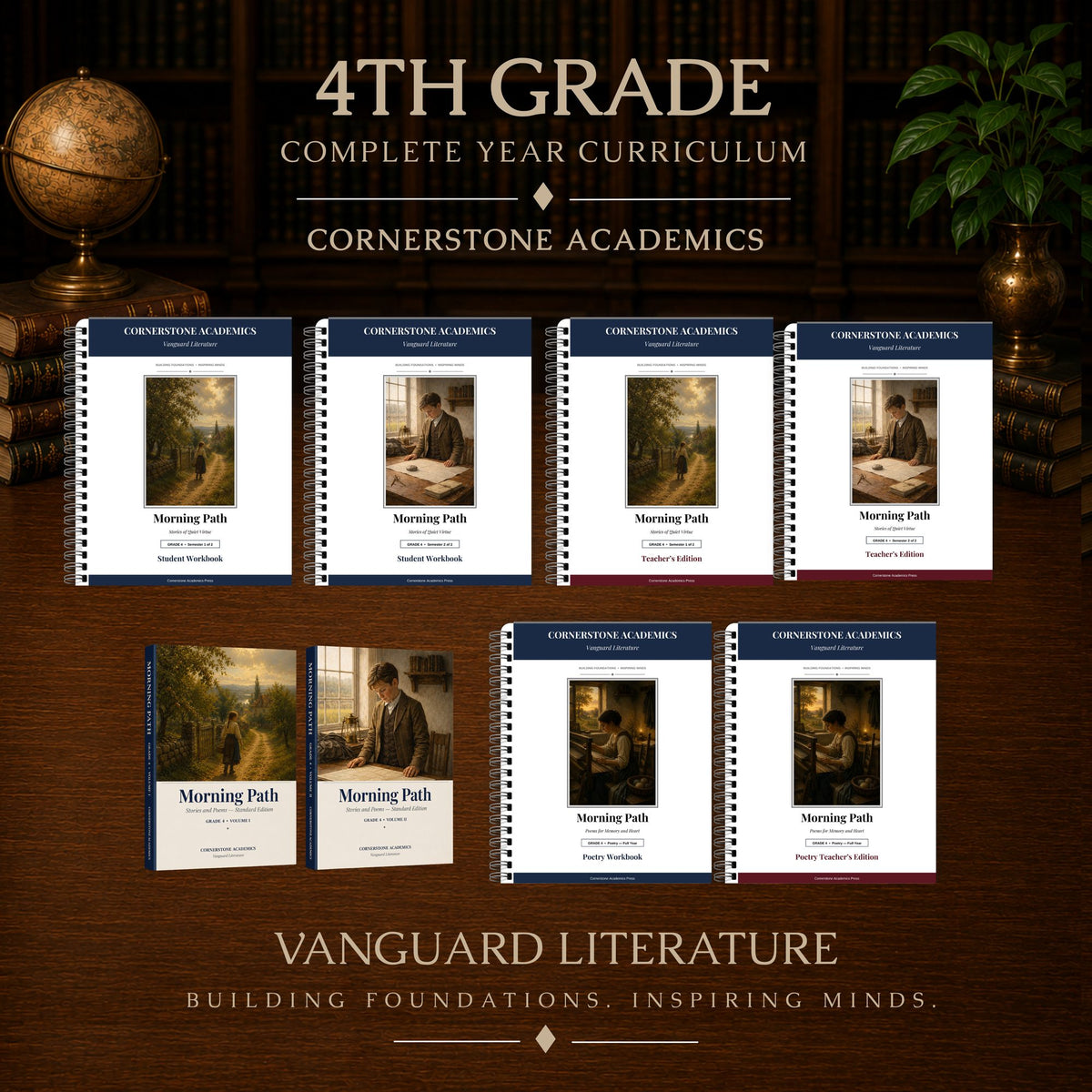 Front cover of Grade 4 Literature Curriculum Bundle, a Grade 4 homeschool curriculum from Cornerstone Academics