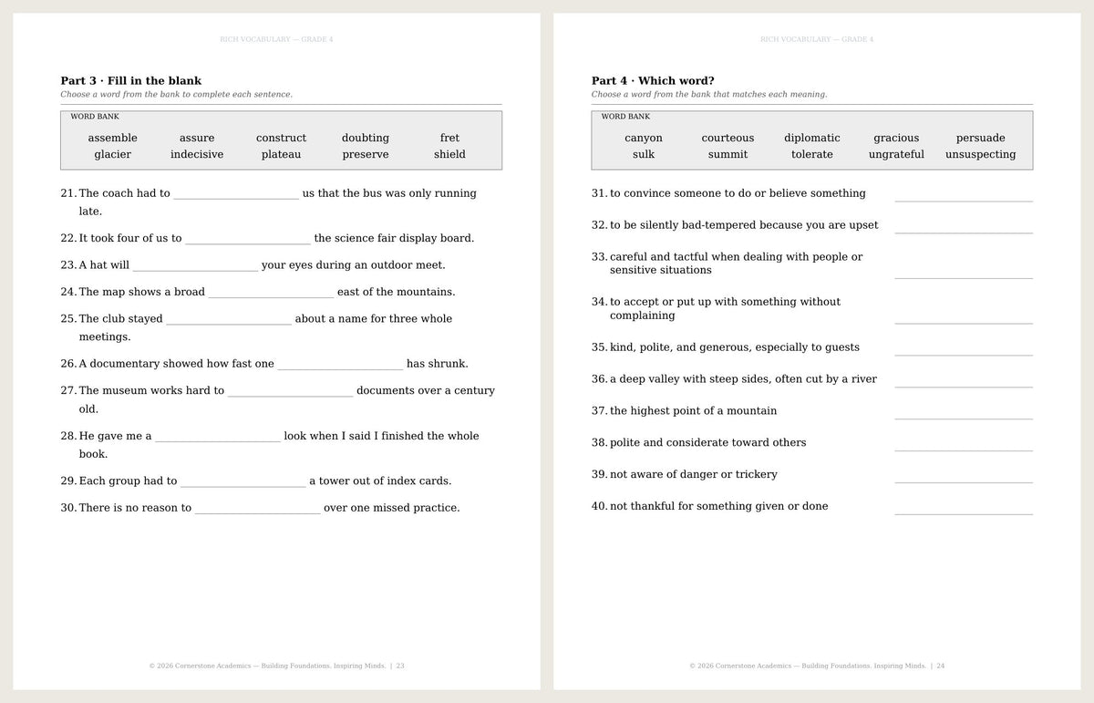 Rich Vocabulary, Grade 4 - image 7