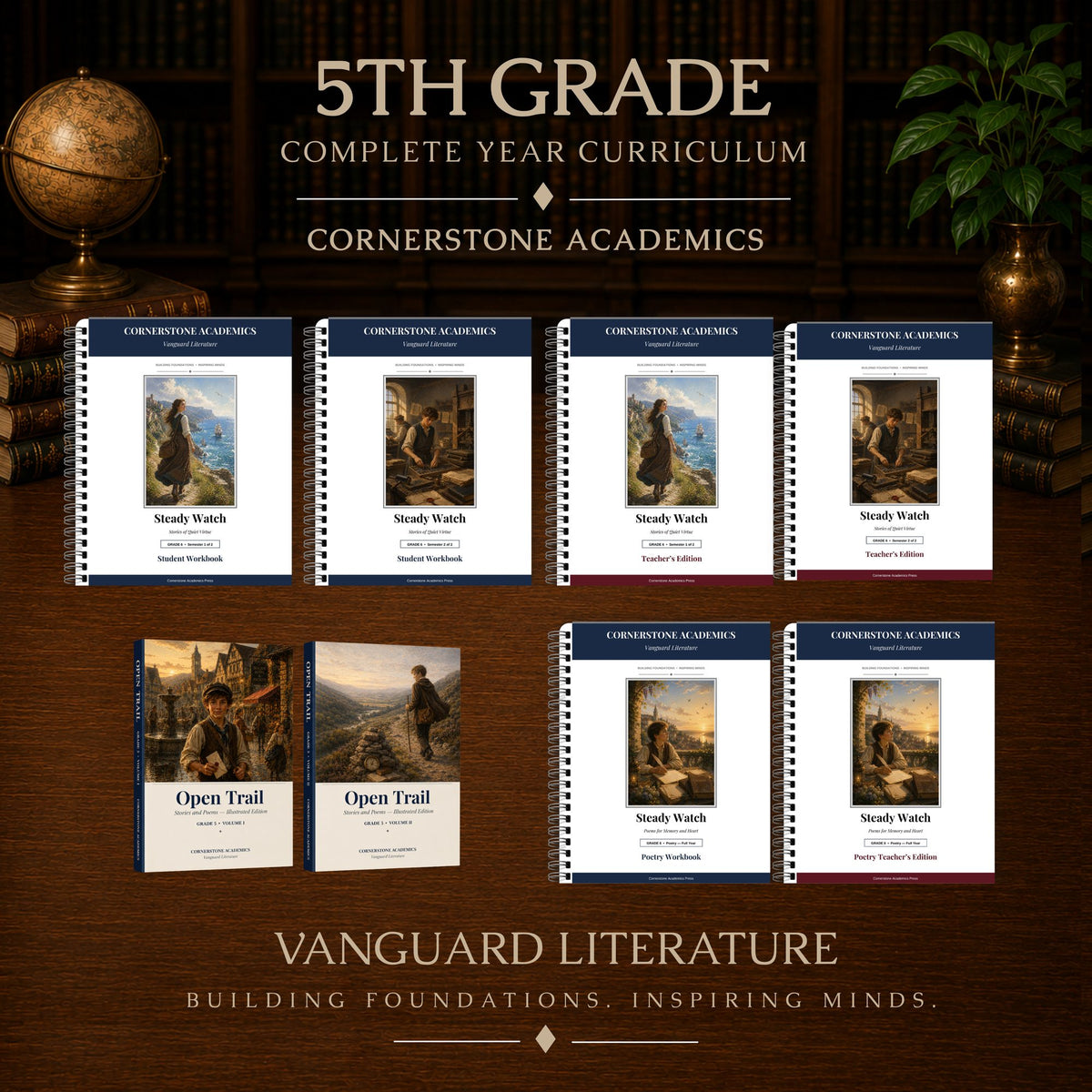 Front cover of Grade 5 Literature Curriculum Bundle, a Grade 5 homeschool curriculum from Cornerstone Academics