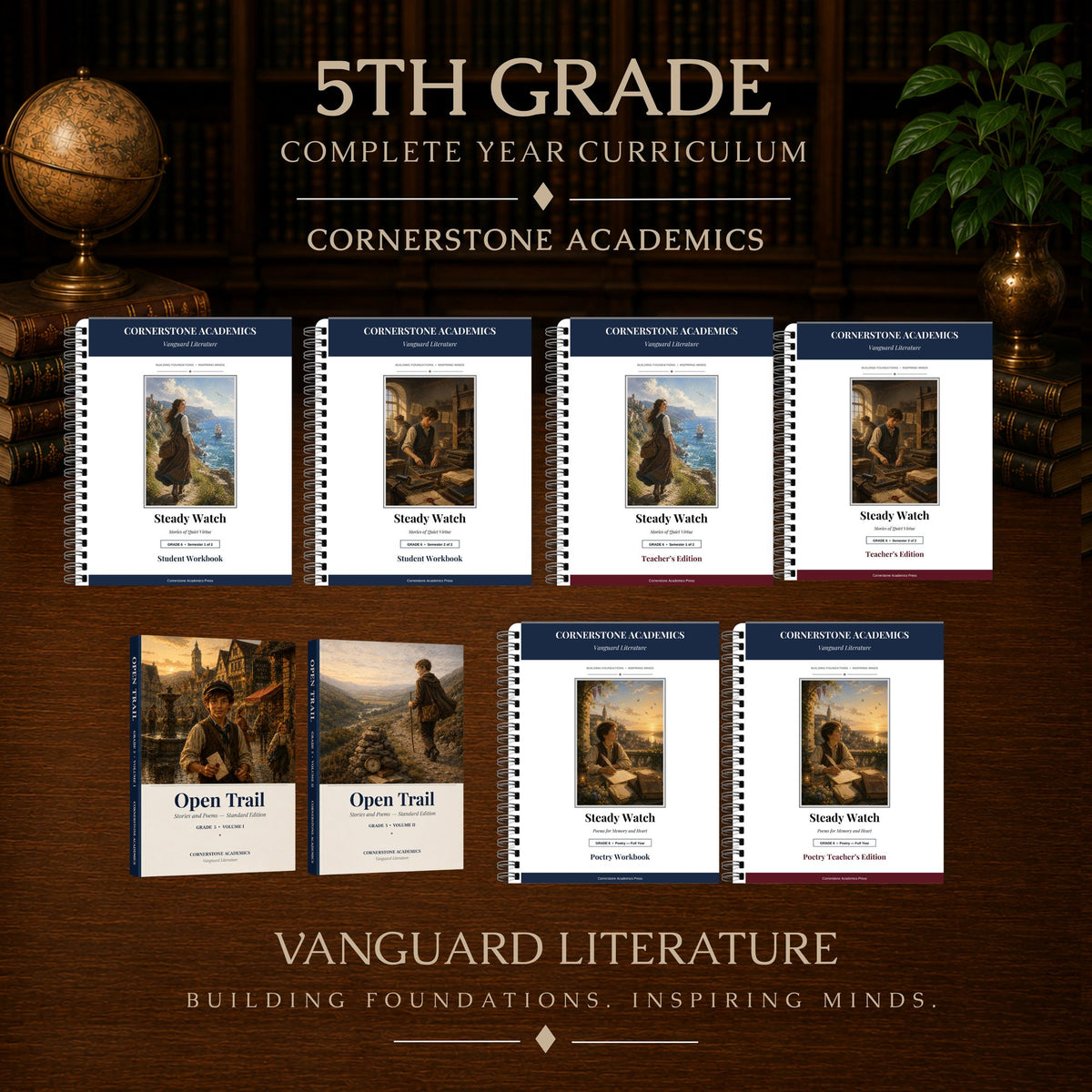 Front cover of Grade 5 Literature Curriculum Bundle, a Grade 5 homeschool curriculum from Cornerstone Academics