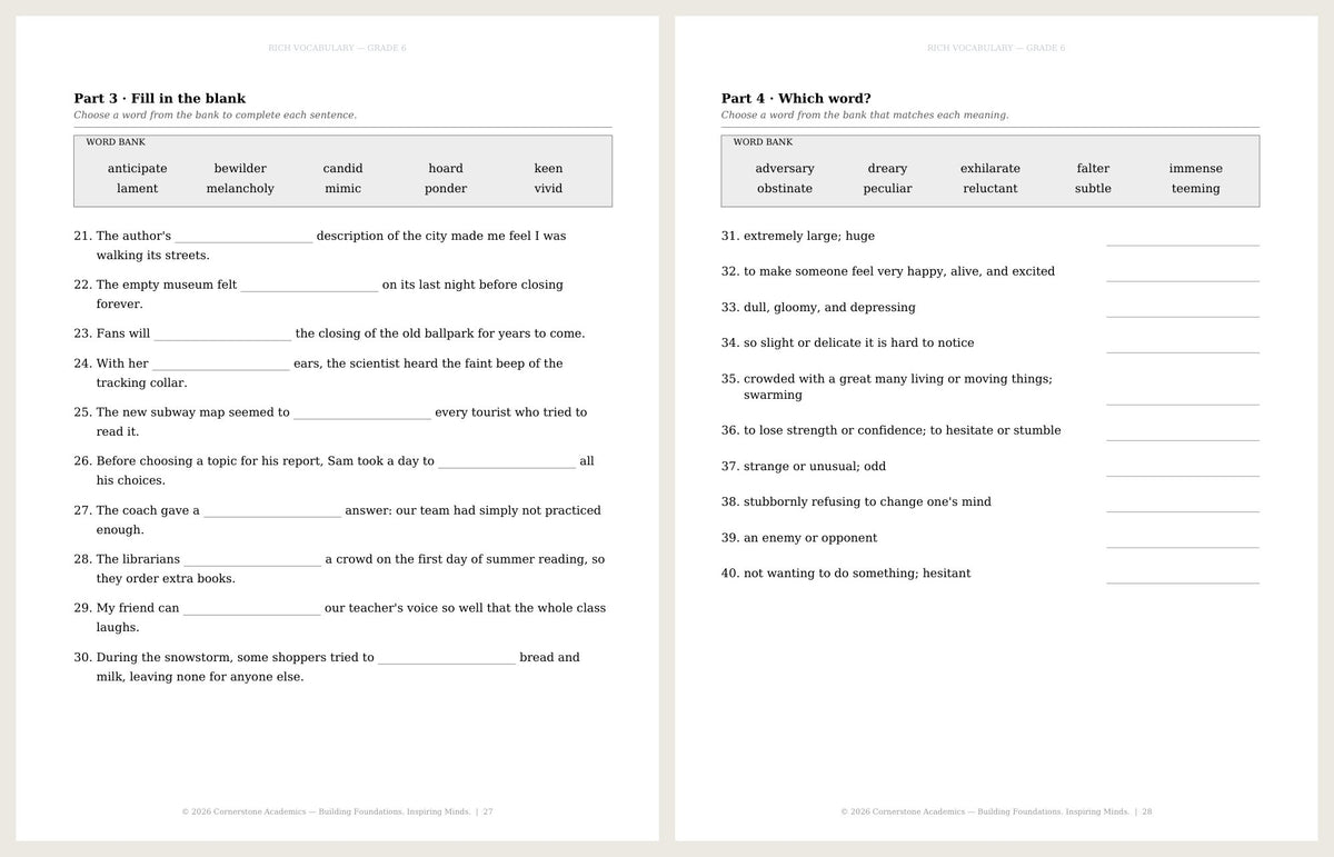 Rich Vocabulary, Grade 6 - image 7