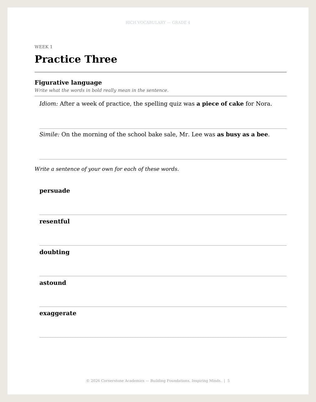 Rich Vocabulary, Grade 4 - image 5