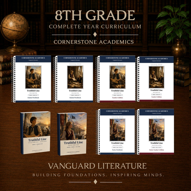 Front cover of Grade 8 Literature Curriculum Bundle, a Grade 8 homeschool curriculum from Cornerstone Academics