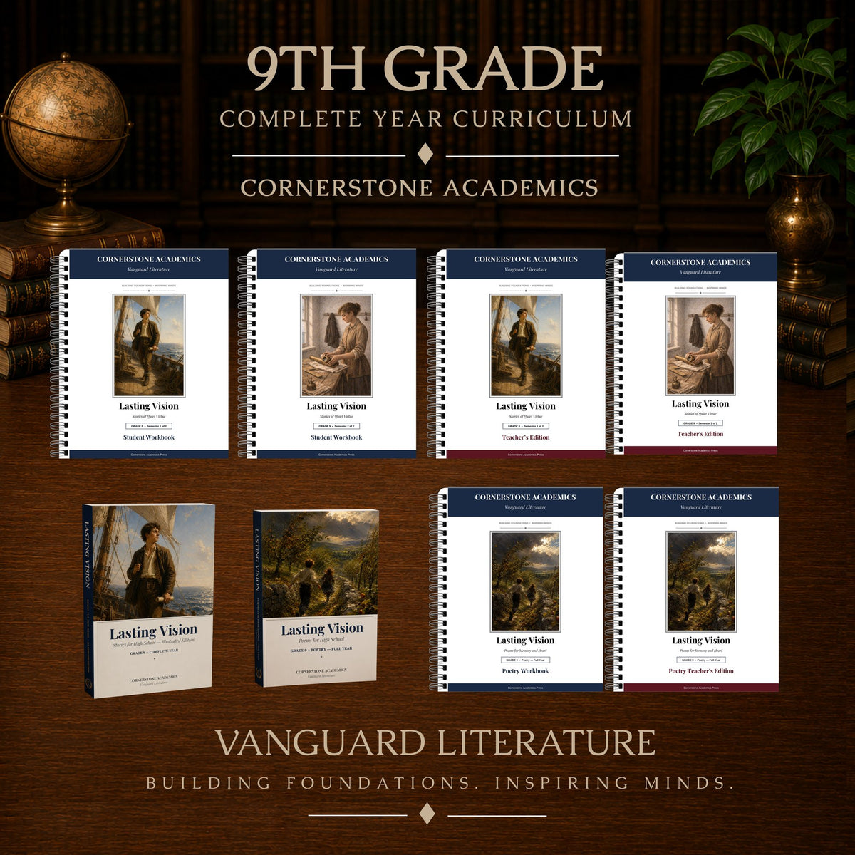 Front cover of Grade 9 Literature Curriculum Bundle, a Grade 9 homeschool curriculum from Cornerstone Academics