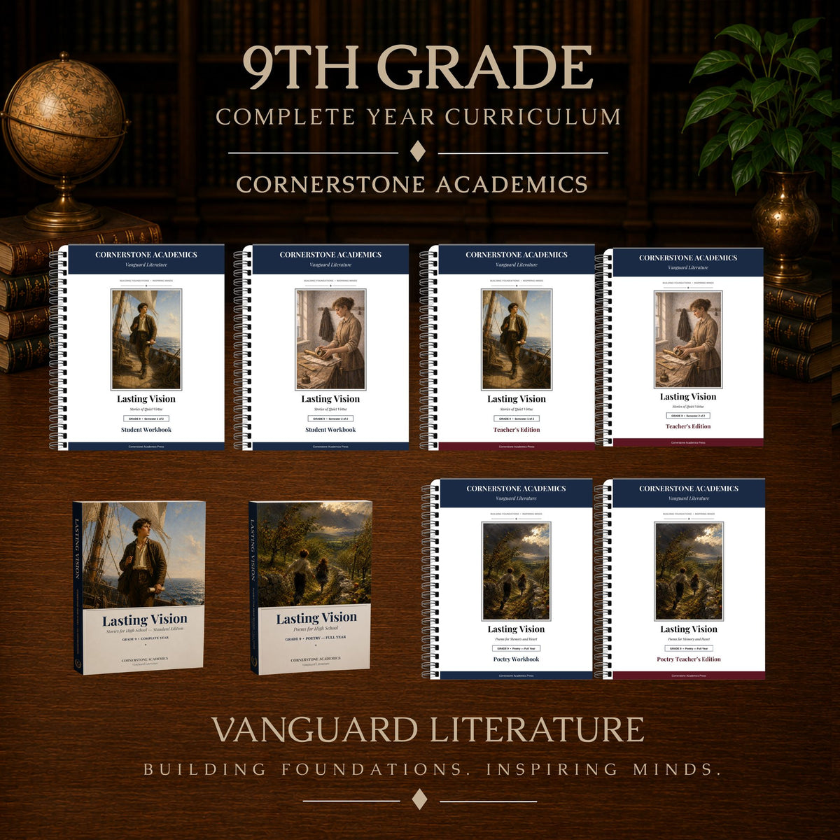 Front cover of Grade 9 Literature Curriculum Bundle, a Grade 9 homeschool curriculum from Cornerstone Academics