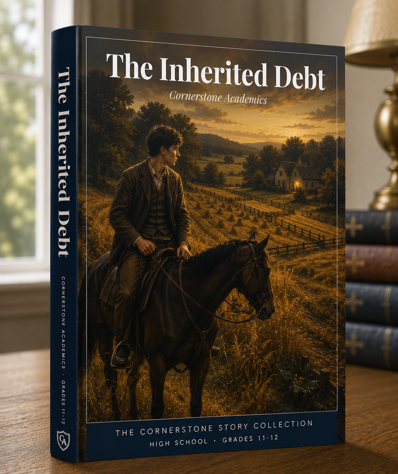 Front cover of The Inherited Debt, a Grades 9-12 novel from Cornerstone Academics