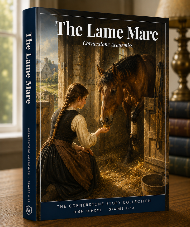 Front cover of The Lame Mare & The Widow's Field, a Grades 9-12 story collection from Cornerstone Academics