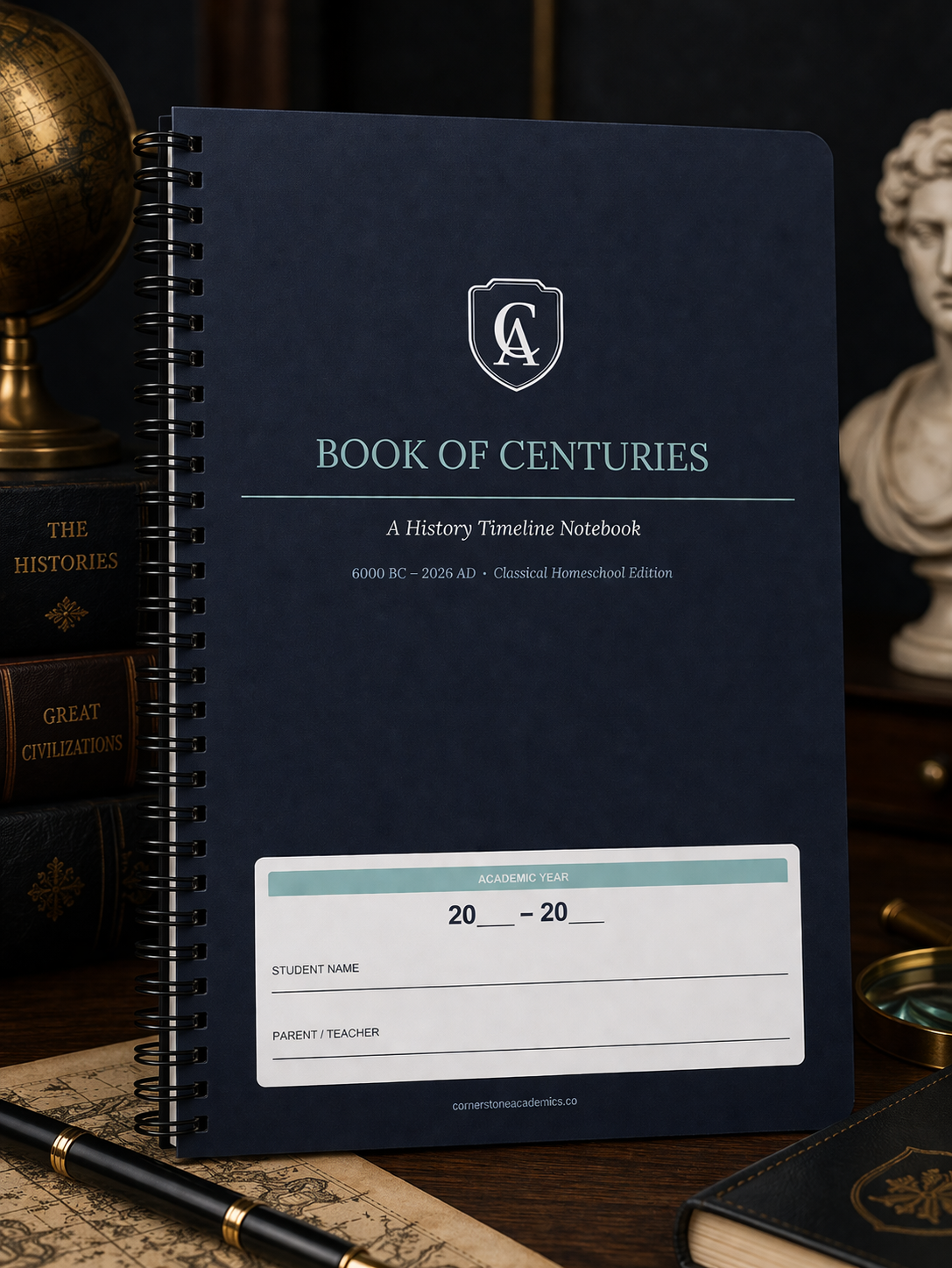 Cornerstone Academics Book of Centuries – Classical Homeschool History Timeline Notebook