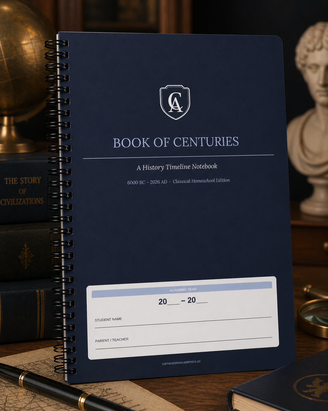 Cornerstone Academics Book of Centuries – Classical Homeschool History Timeline Notebook