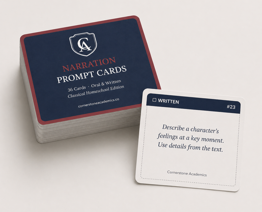 Cornerstone Academics Narration Prompt Cards – Classical Homeschool Edition (Free)