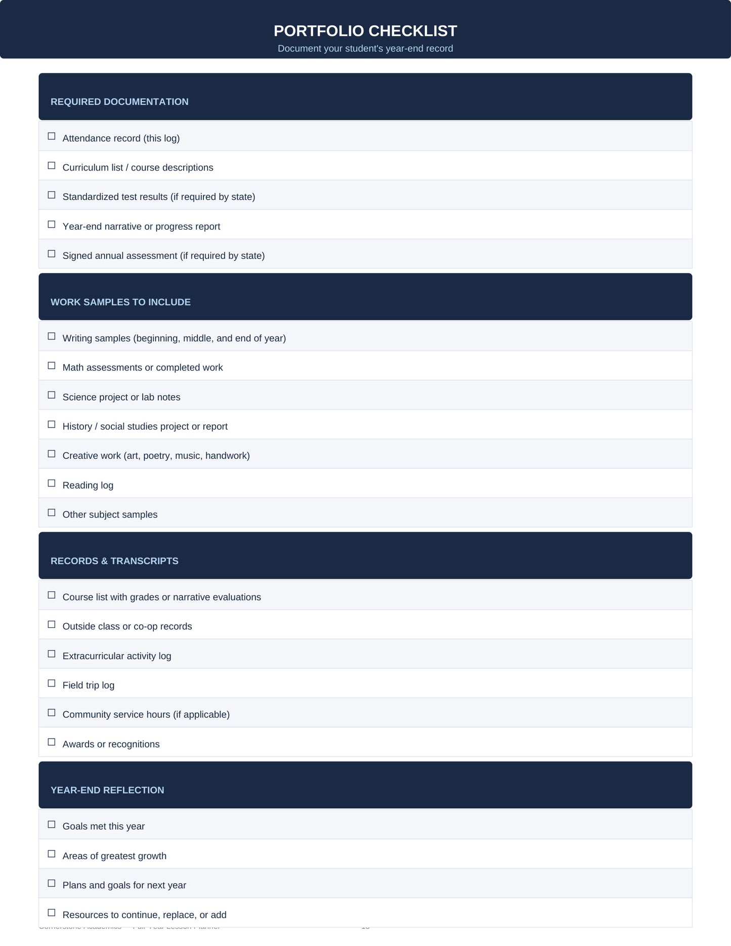 Cornerstone Academics Multi-Child Lesson Planner – 3 Students