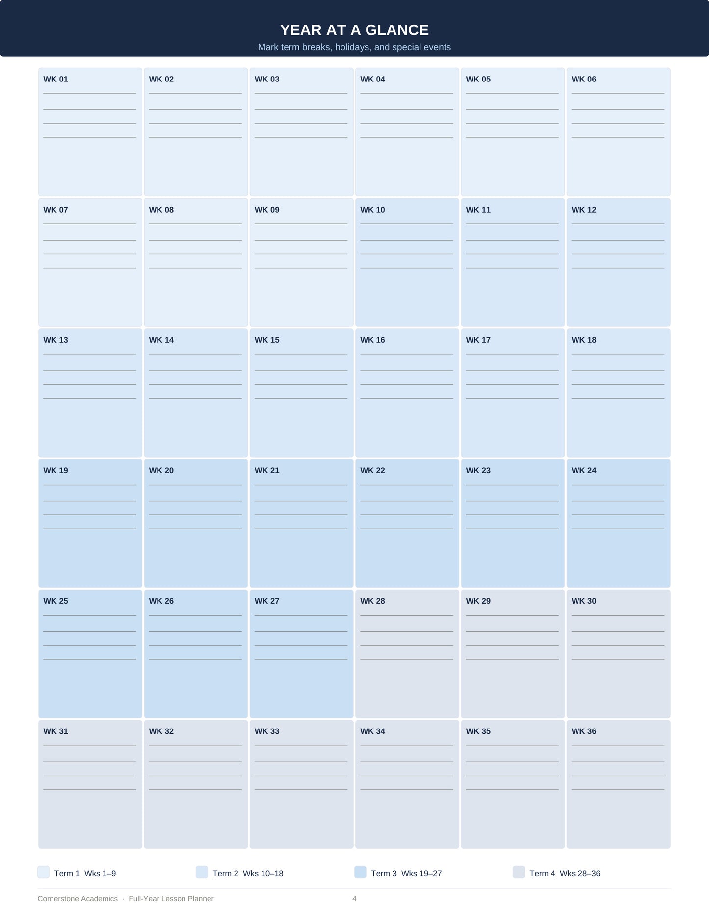 Cornerstone Academics Multi-Child Lesson Planner – 3 Students