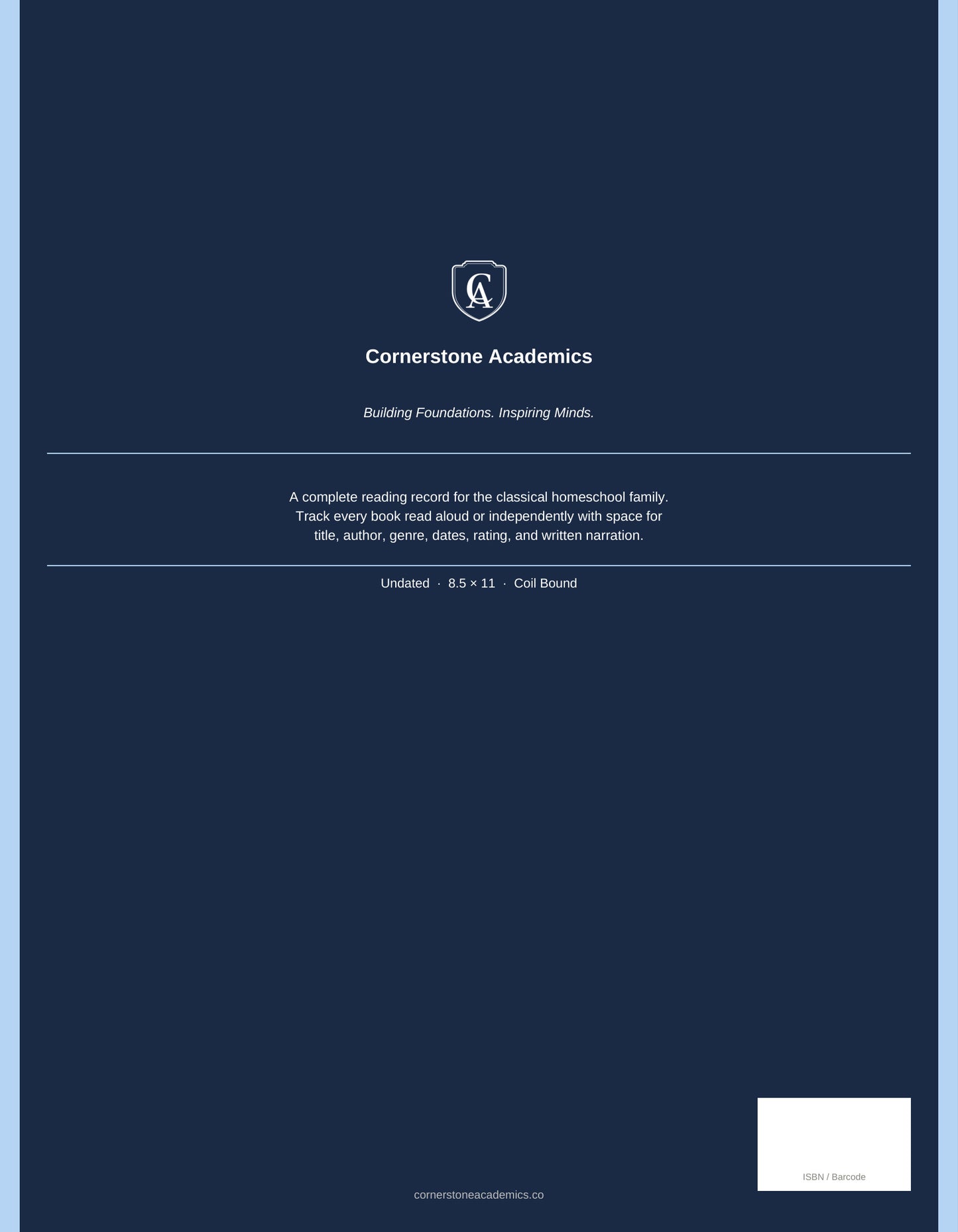 Cornerstone Academics Reading Log – Classical Homeschool Edition (Free)