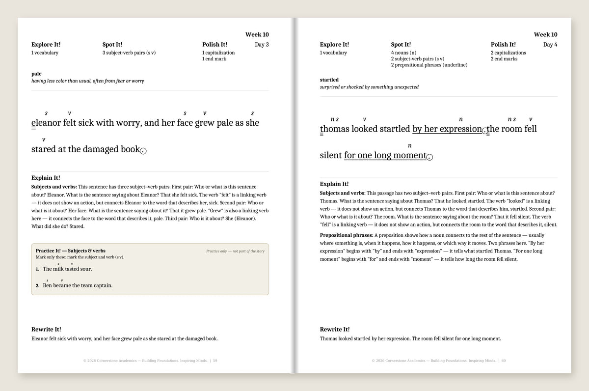 Grade 4 Grammar: Morning Light Teacher’s Edition — Week 10, Days 3–4