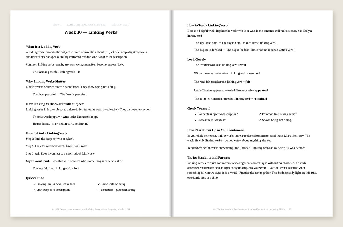 Grade 5 Grammar: Clear Day Complete Set (B & W) — Week 10 Know It! pages