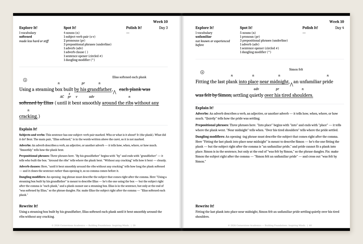 Grade 7 Grammar: Steady Flame — Complete Set (Black & White Teacher’s Edition)