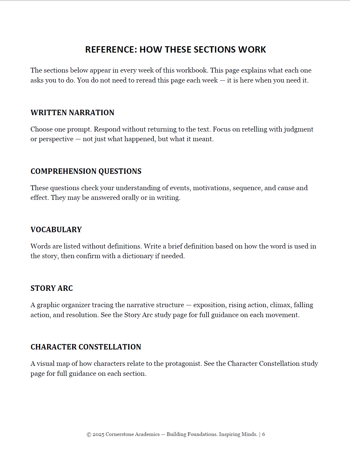 Vanguard Literature Grade 6 — Student Workbook Set | Cornerstone Academics