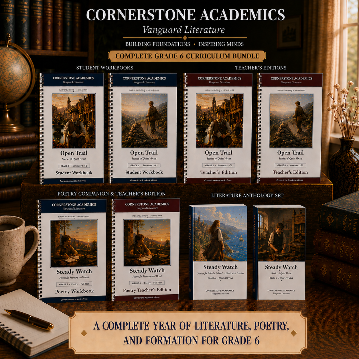 Vanguard Literature Grade 6 — Full-Year Curriculum Bundle, Illustrated Edition | Cornerstone Academics