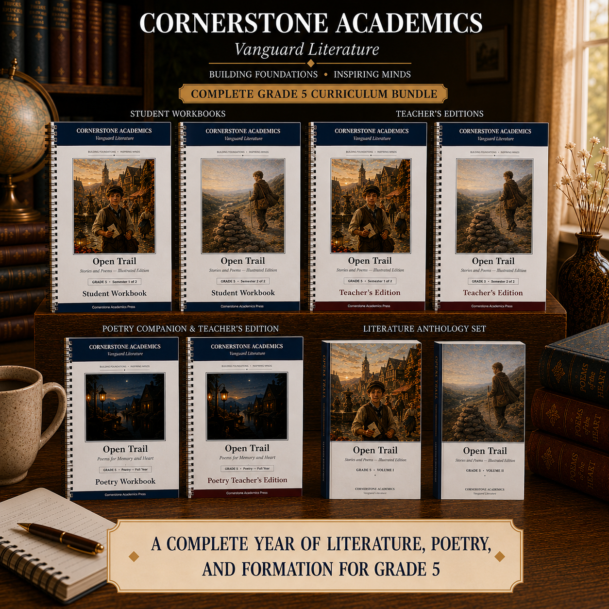Vanguard Literature Grade 5 — Full-Year Curriculum Bundle, Illustrated Edition | Cornerstone Academics