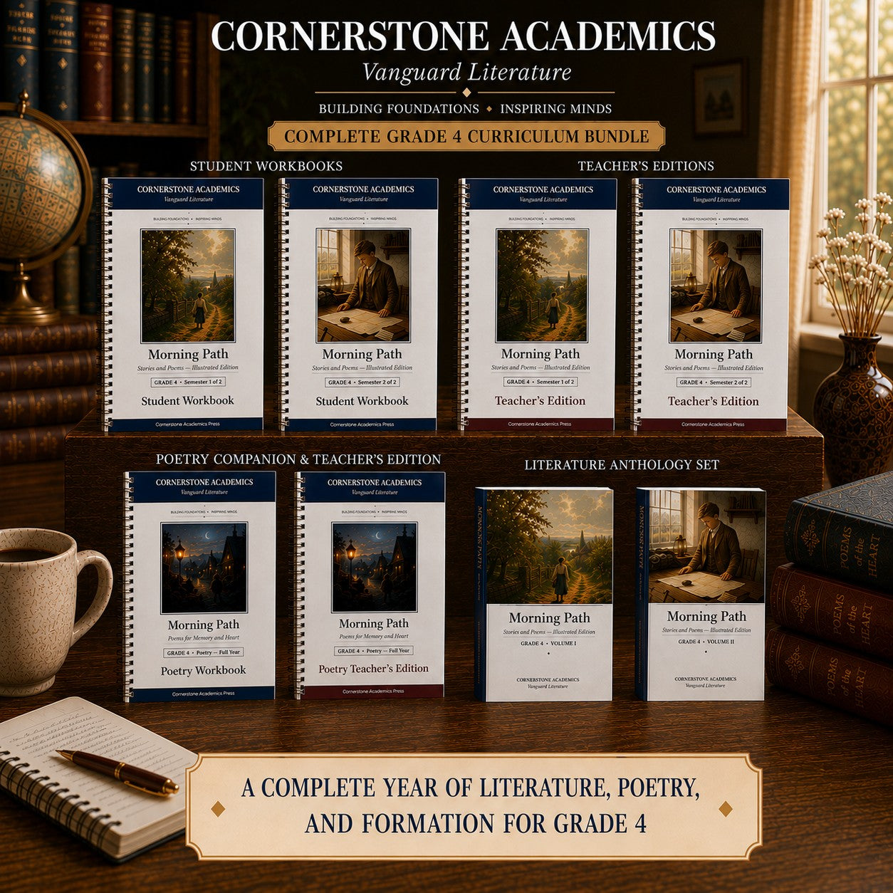 Vanguard Literature Grade 4 — Full-Year Curriculum Bundle, Illustrated Edition | Cornerstone Academics