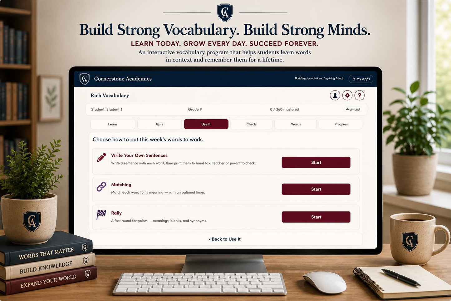 Sample page 2 from Rich Vocabulary — Interactive Vocabulary Practice App, Grades 3-12 homeschool curriculum