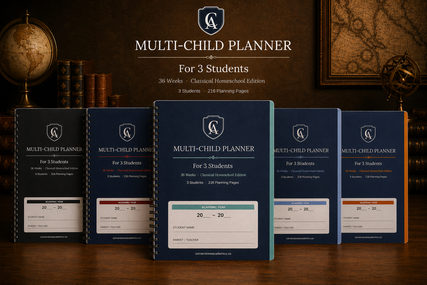 Cornerstone Academics Multi-Child Lesson Planner – 3 Students