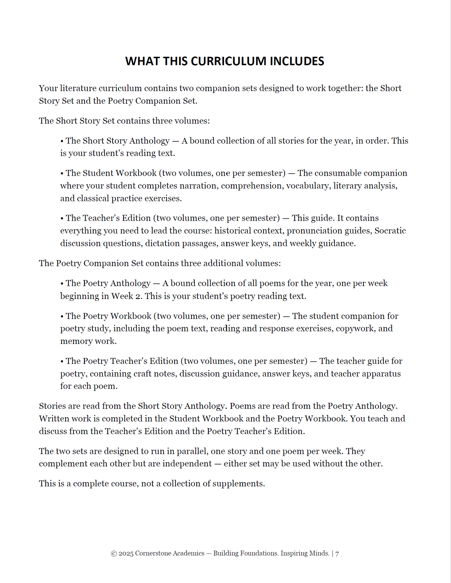 Vanguard Literature Grade 8 — Teacher's Edition Set | Cornerstone Academics