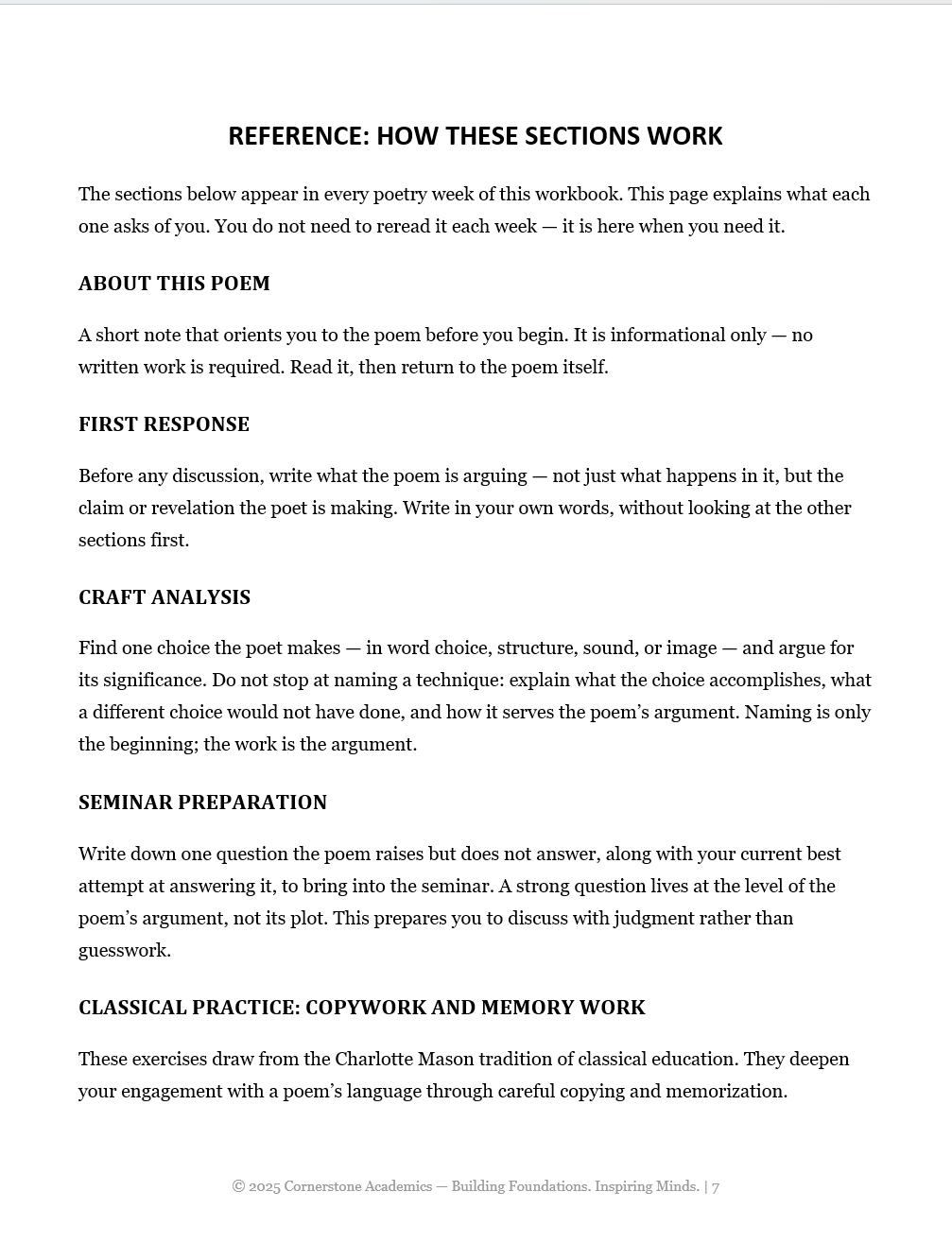 Poetry Companion Student Workbook
