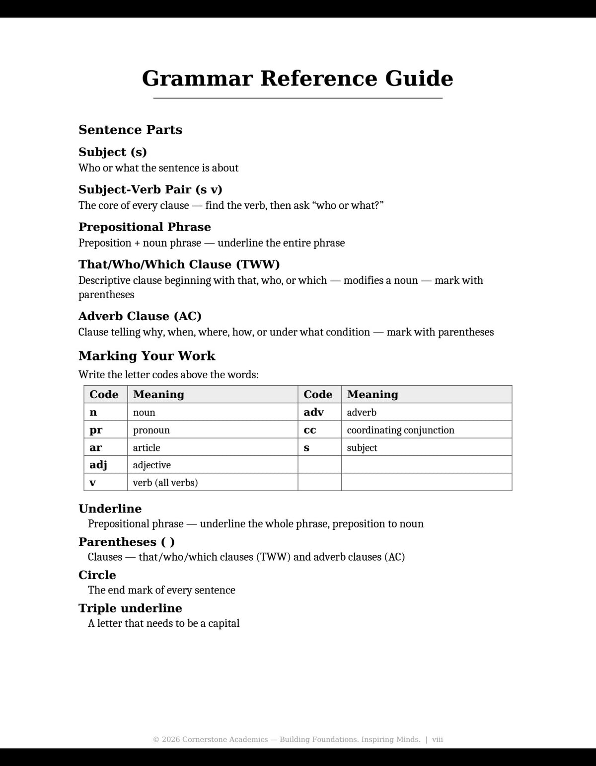 Sample page 2 from Grade 3 Grammar: First Light — Student Workbook, Grade 3 grammar curriculum