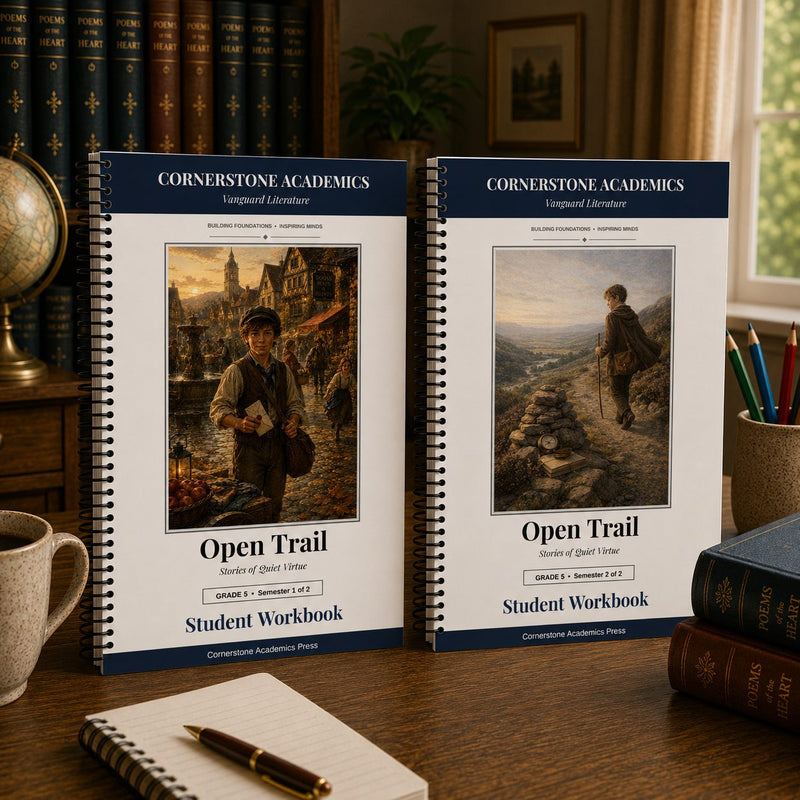 Front cover of Grade 5 Literature Student Workbook Set, a Grade 5 homeschool curriculum from Cornerstone Academics