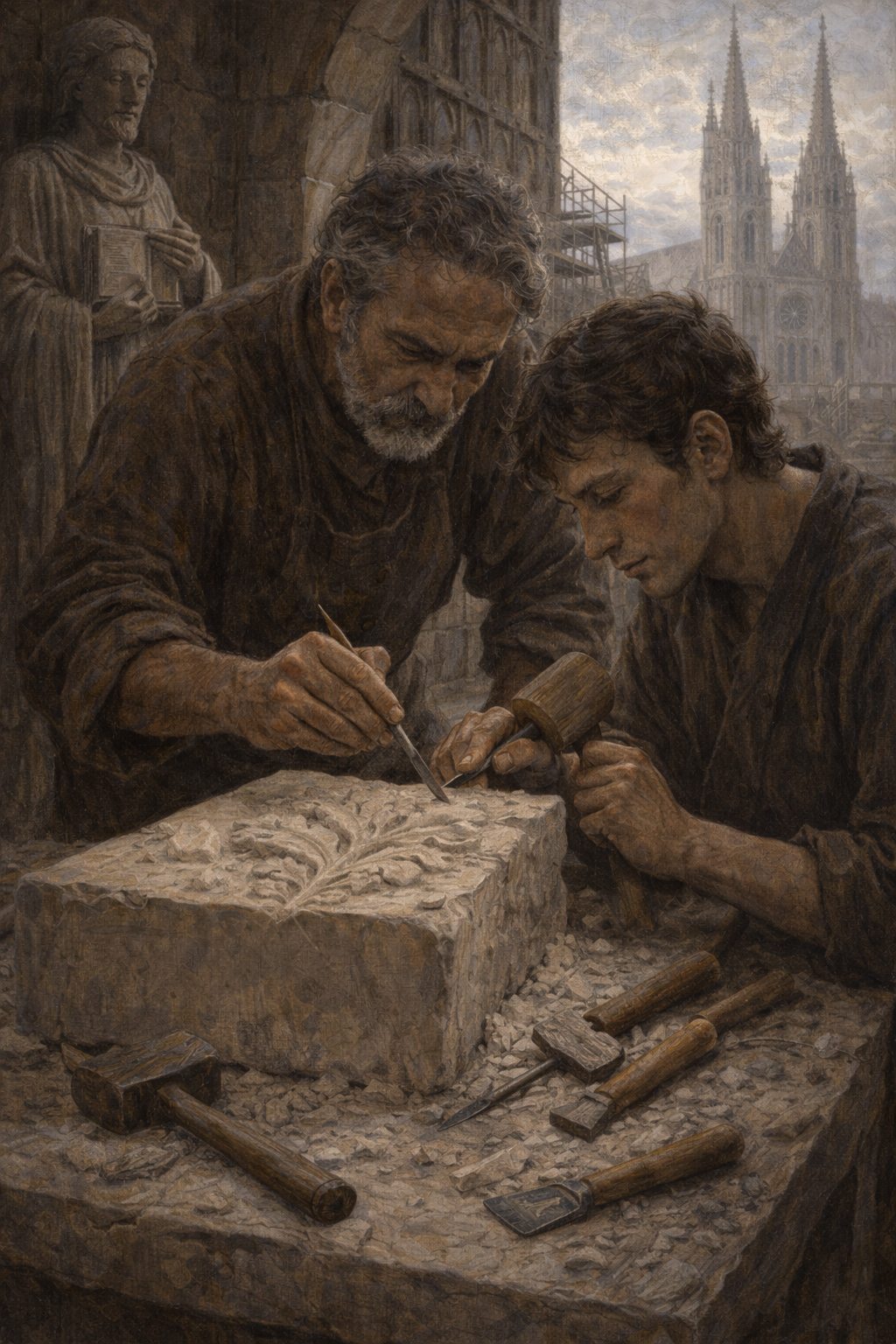Front cover of The Stonecarver's Apprentice, a Grade 9 literature packet from Cornerstone Academics