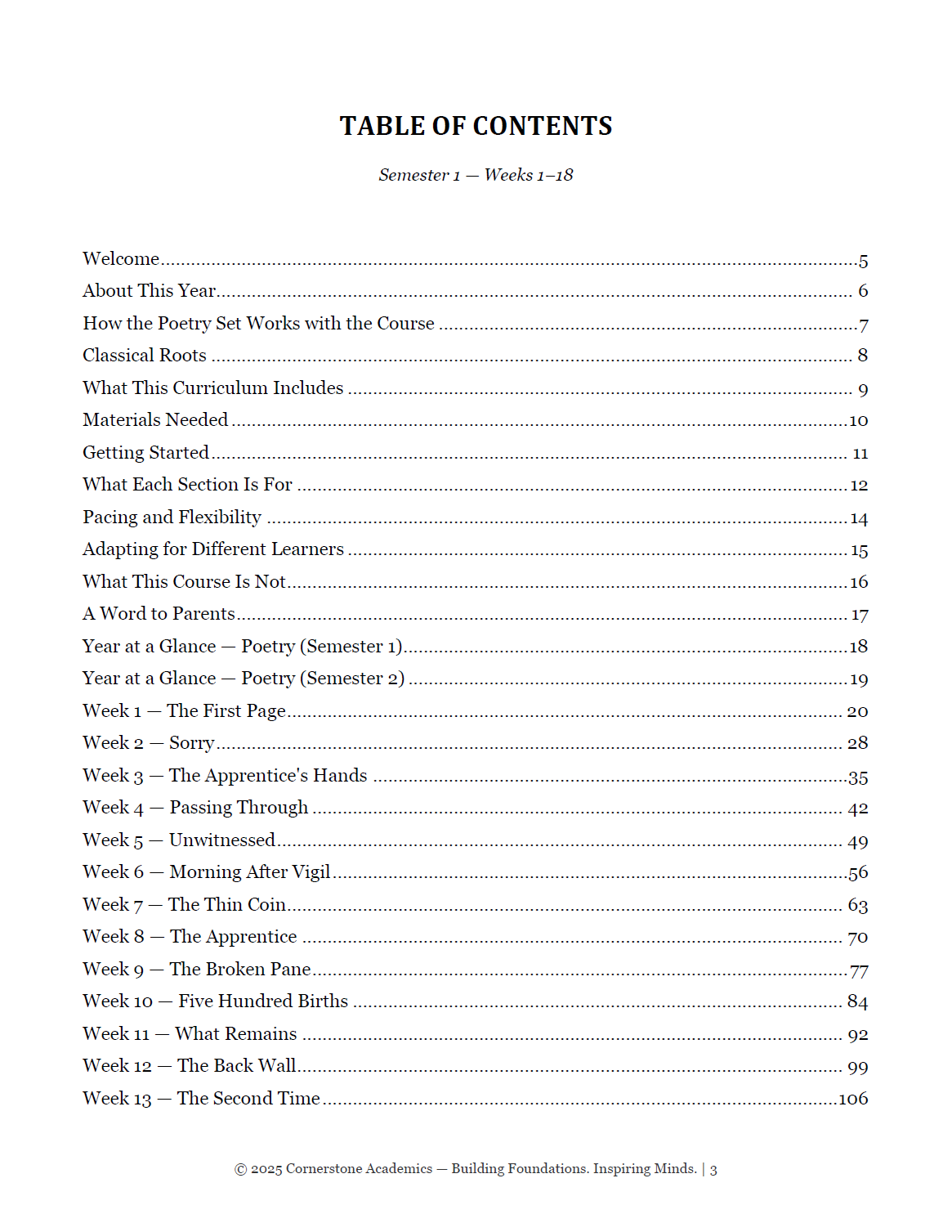 Vanguard Literature Grade 6 — Poetry Companion Teacher's Edition | Cornerstone Academics