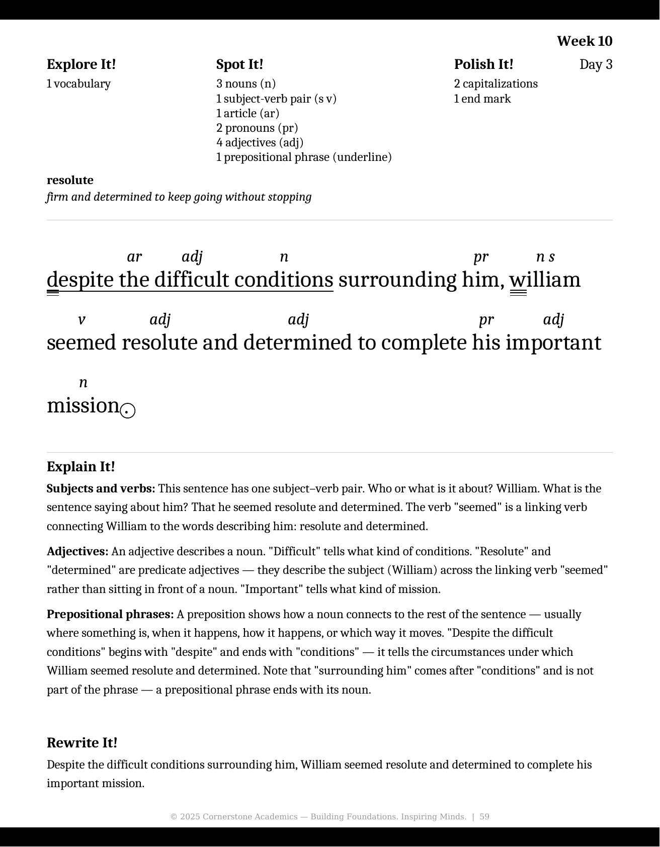 Sample page 5 from Grade 5 Grammar, Grade 5 grammar curriculum