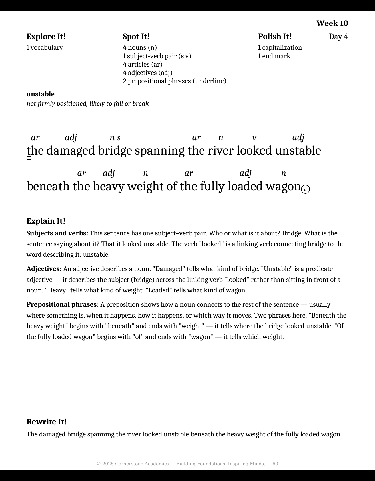 Sample page 6 from Grade 5 Grammar, Grade 5 grammar curriculum