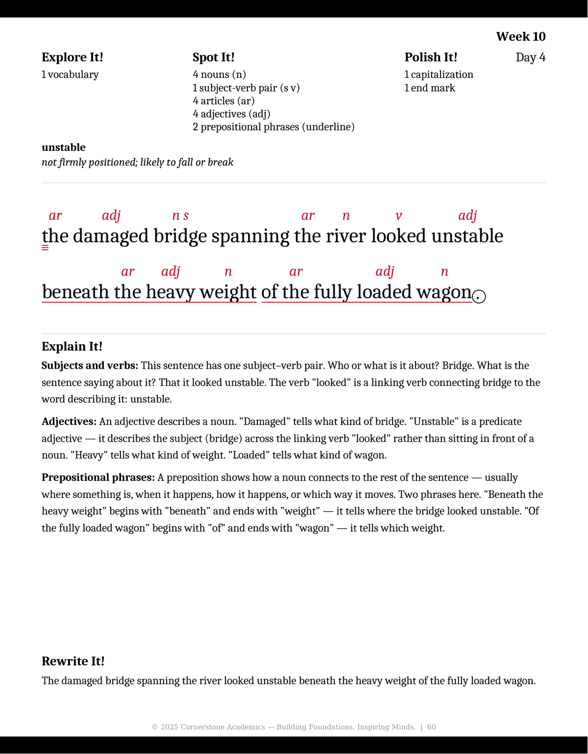 Sample page 12 from Grade 5 Grammar Curriculum, Grade 5 grammar curriculum