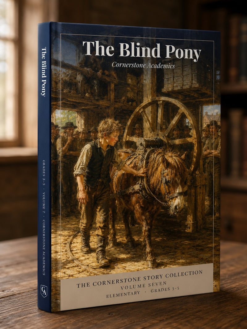 Front cover of The Blind Pony, Volume 7, a Grades 3-5 story collection from Cornerstone Academics