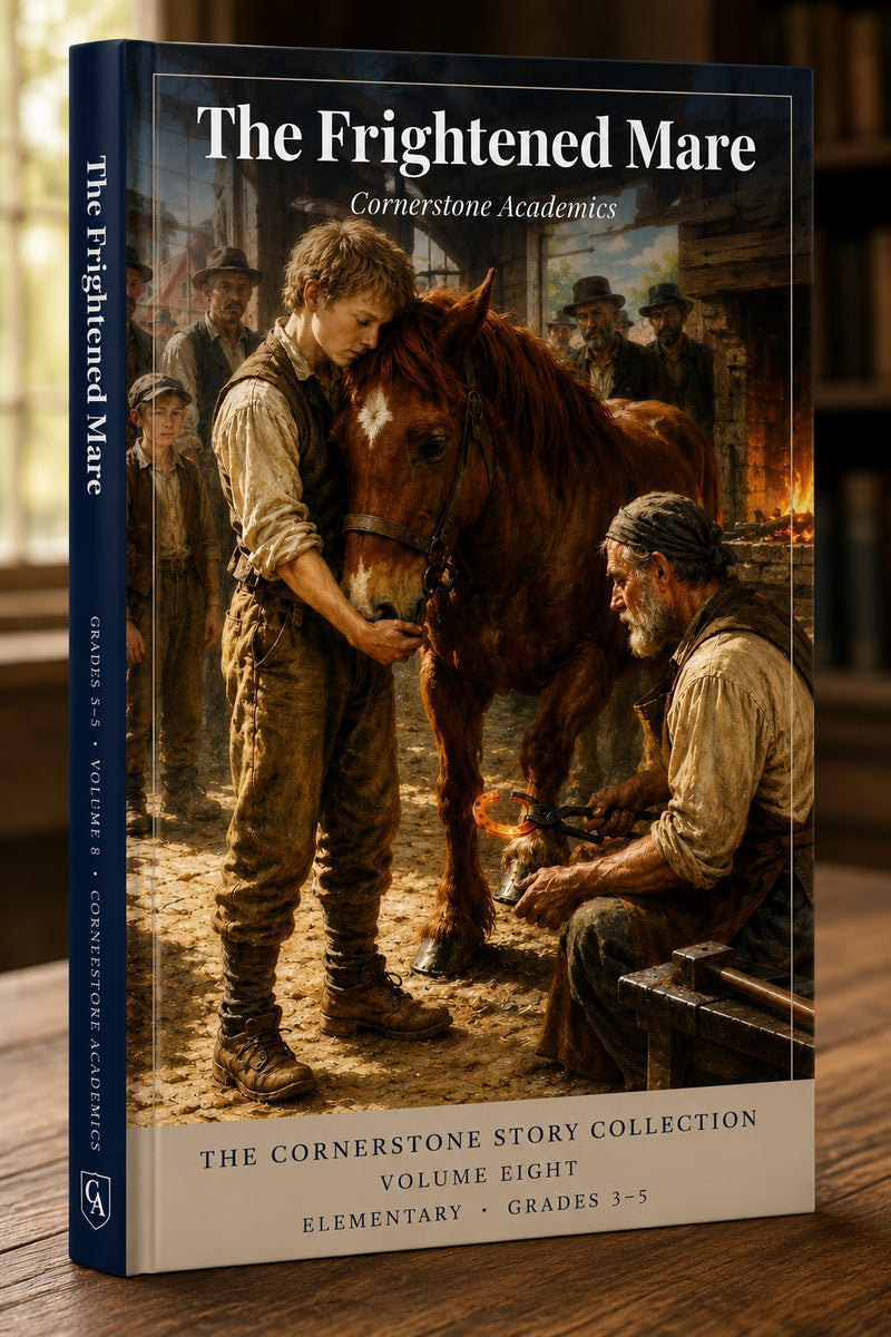 Front cover of The Frightened Mare, Volume 8, a Grades 3-5 story collection from Cornerstone Academics