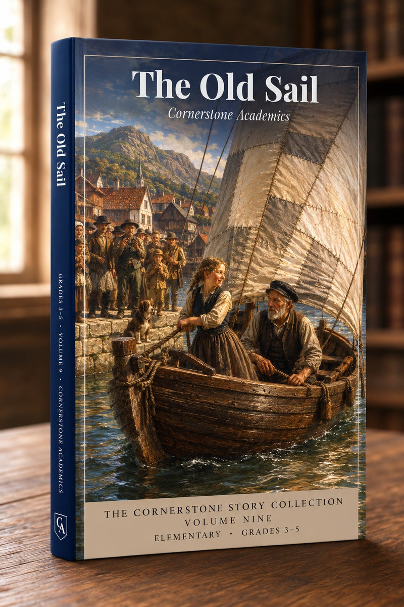 Front cover of The Old Sail, Volume 9, a Grades 3-5 story collection from Cornerstone Academics