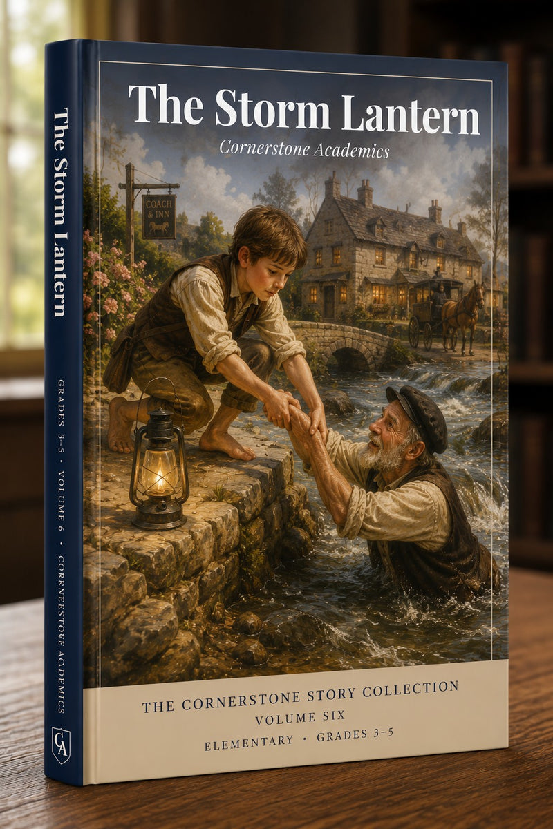 Front cover of The Storm Lantern, Volume 6, a Grades 3-5 story collection from Cornerstone Academics
