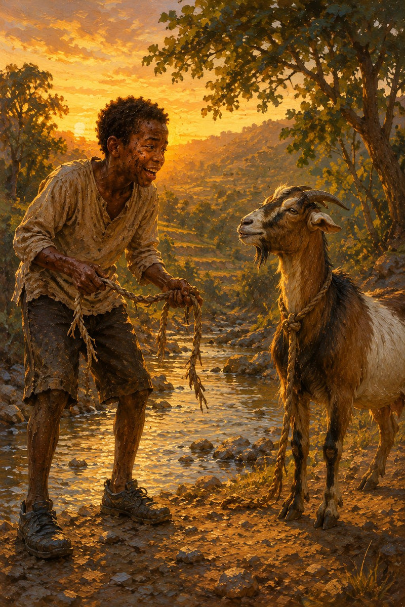 Front cover of The Goat That Escaped Twice, a Grade 8 literature packet from Cornerstone Academics