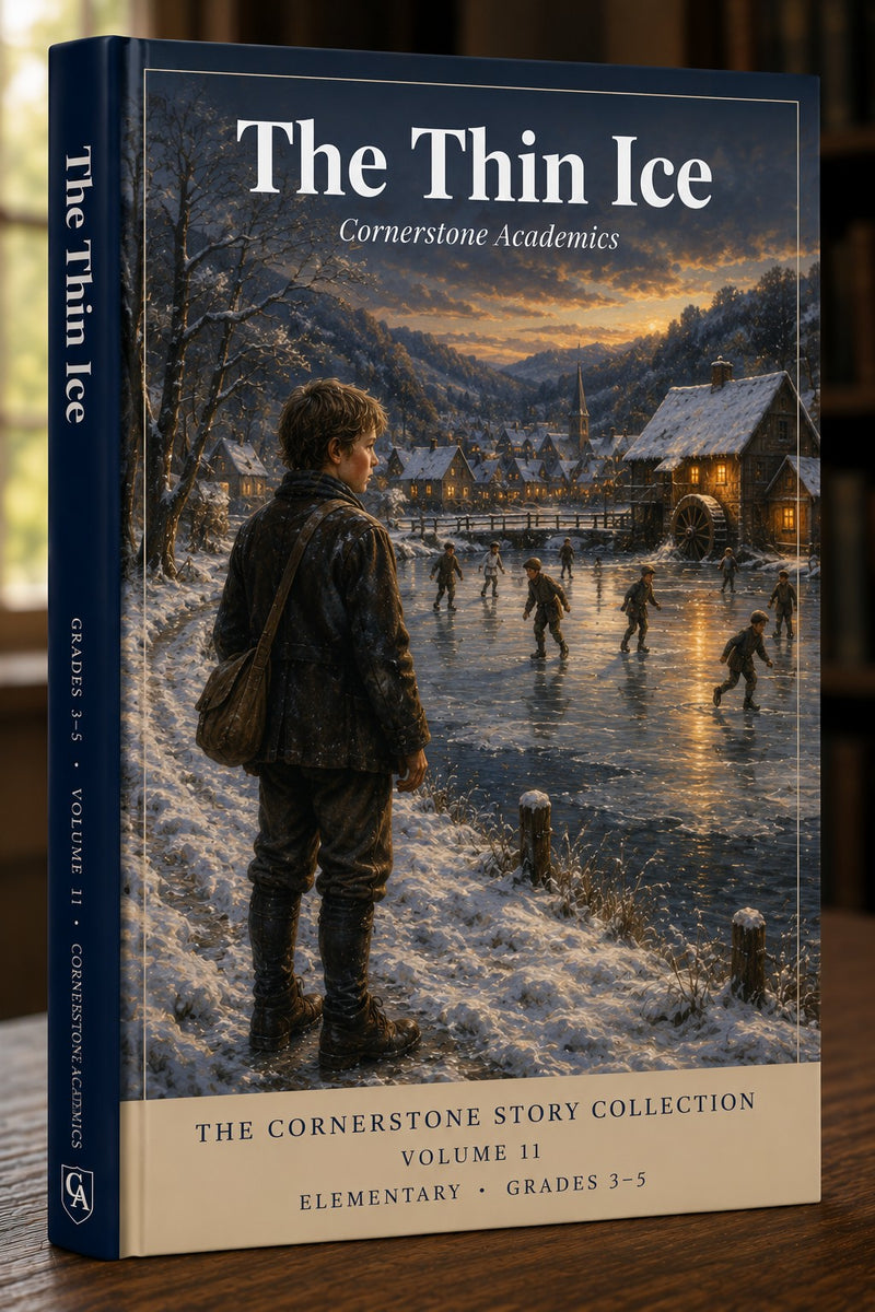 Front cover of The Thin Ice, Volume 11, a Grades 3-5 story collection from Cornerstone Academics