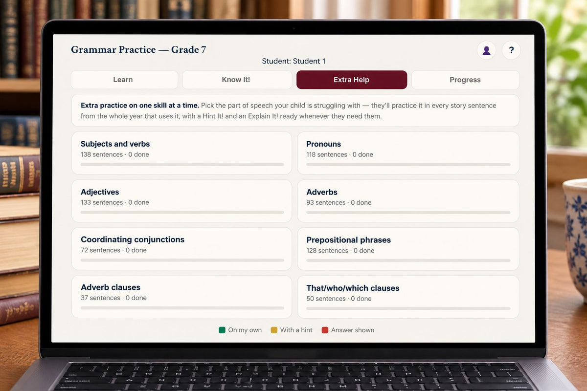 Grade 7 Grammar Practice App: The Apprentice’s Measure