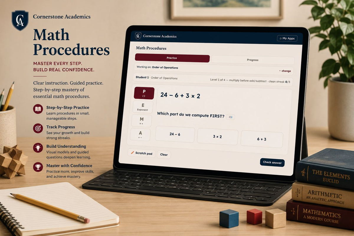 Sample page 1 from Math Procedures Practice App