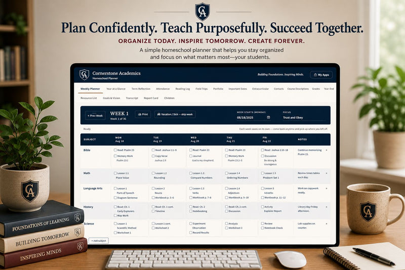 Front cover of Homeschool Planner App, a homeschool resource from Cornerstone Academics